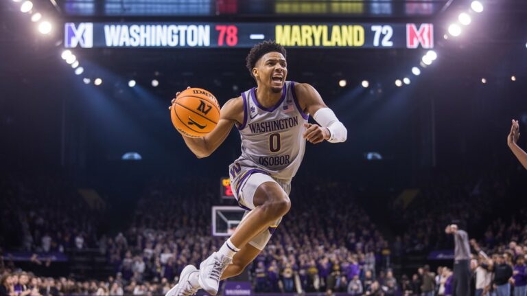 Washington Basketball vs Maryland Terrapins Men's Basketball Match Player Stats