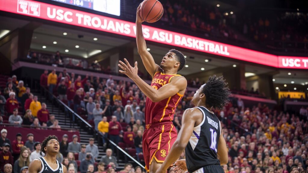 usc trojans men's basketball vs asu basketball match player stats