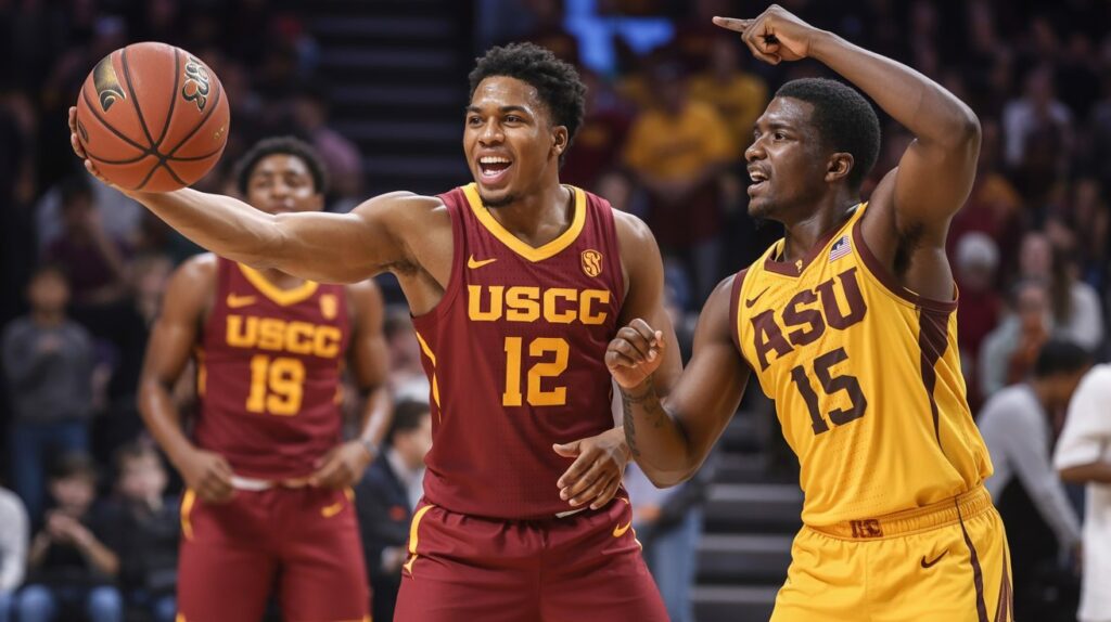 usc trojans men's basketball vs asu basketball match player stats