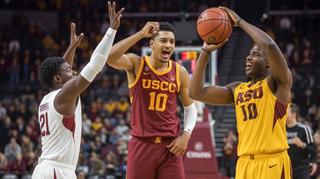 usc trojans men's basketball vs asu basketball match player stats